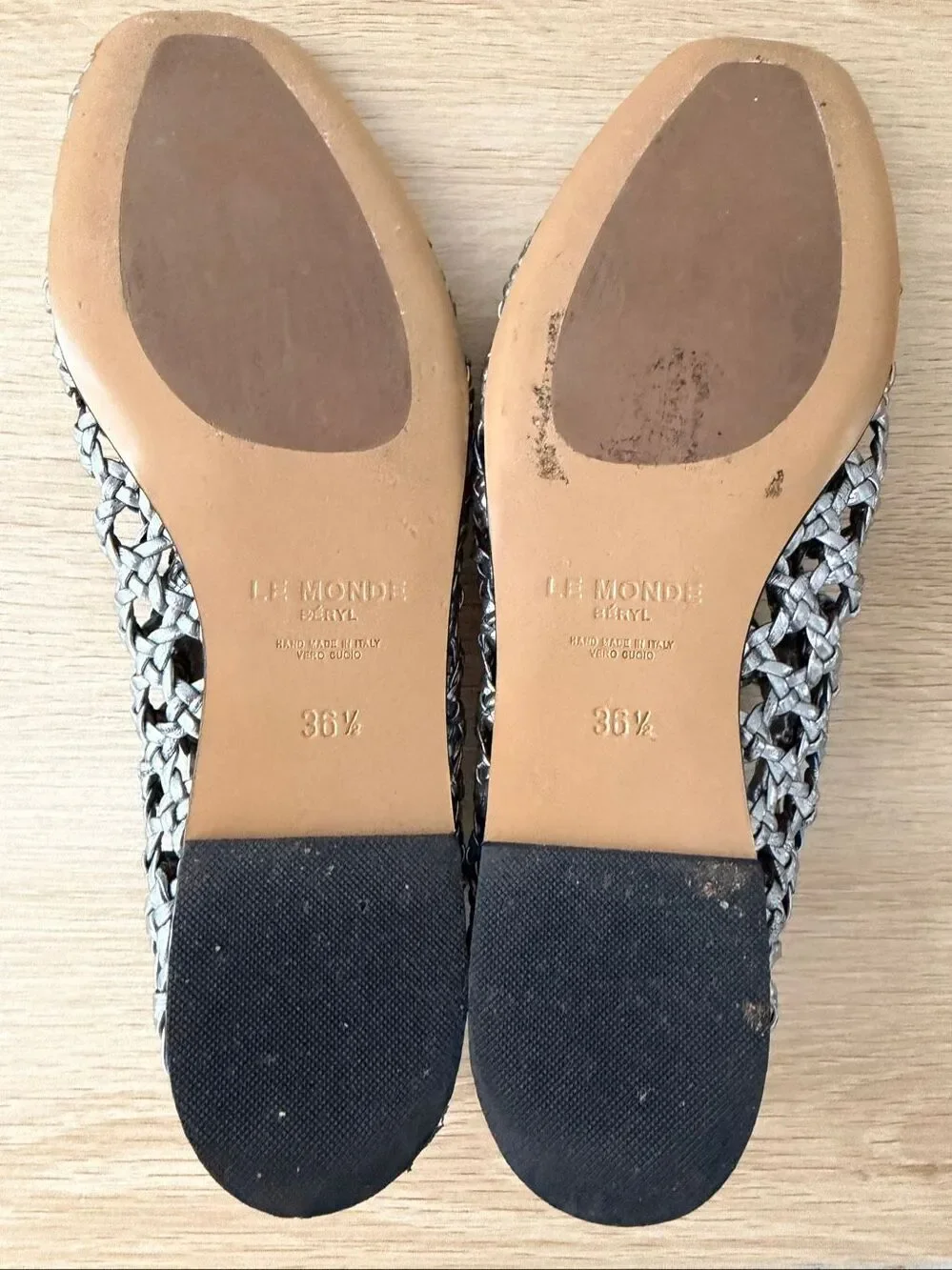 Le Monde Beryl Woven leather Mary Jane flats 36.5